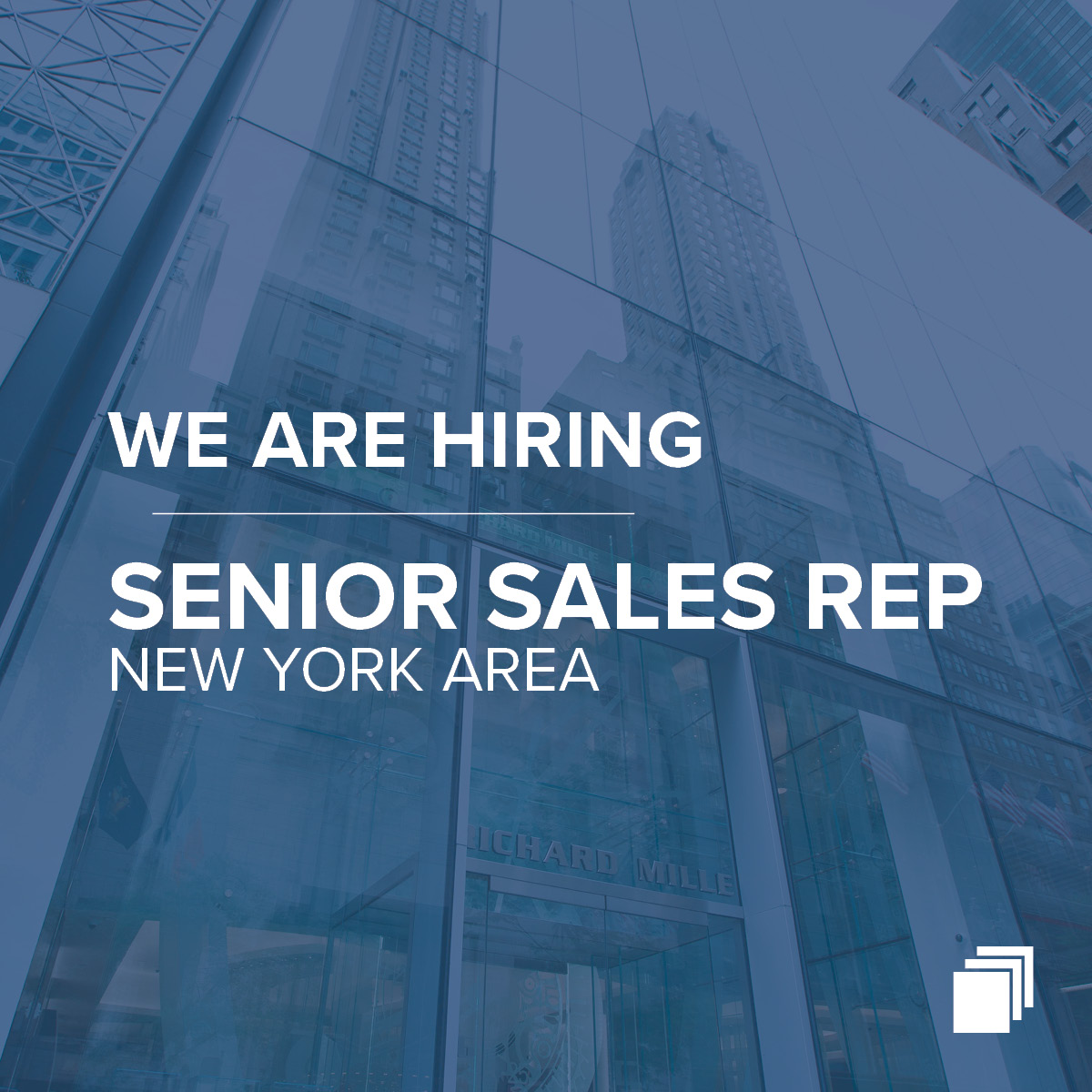 We are hiring a NY based Sales Rep!